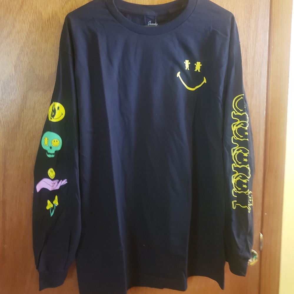 Mens Grizzly Smiley World Long Sleeve T NWT Size Large